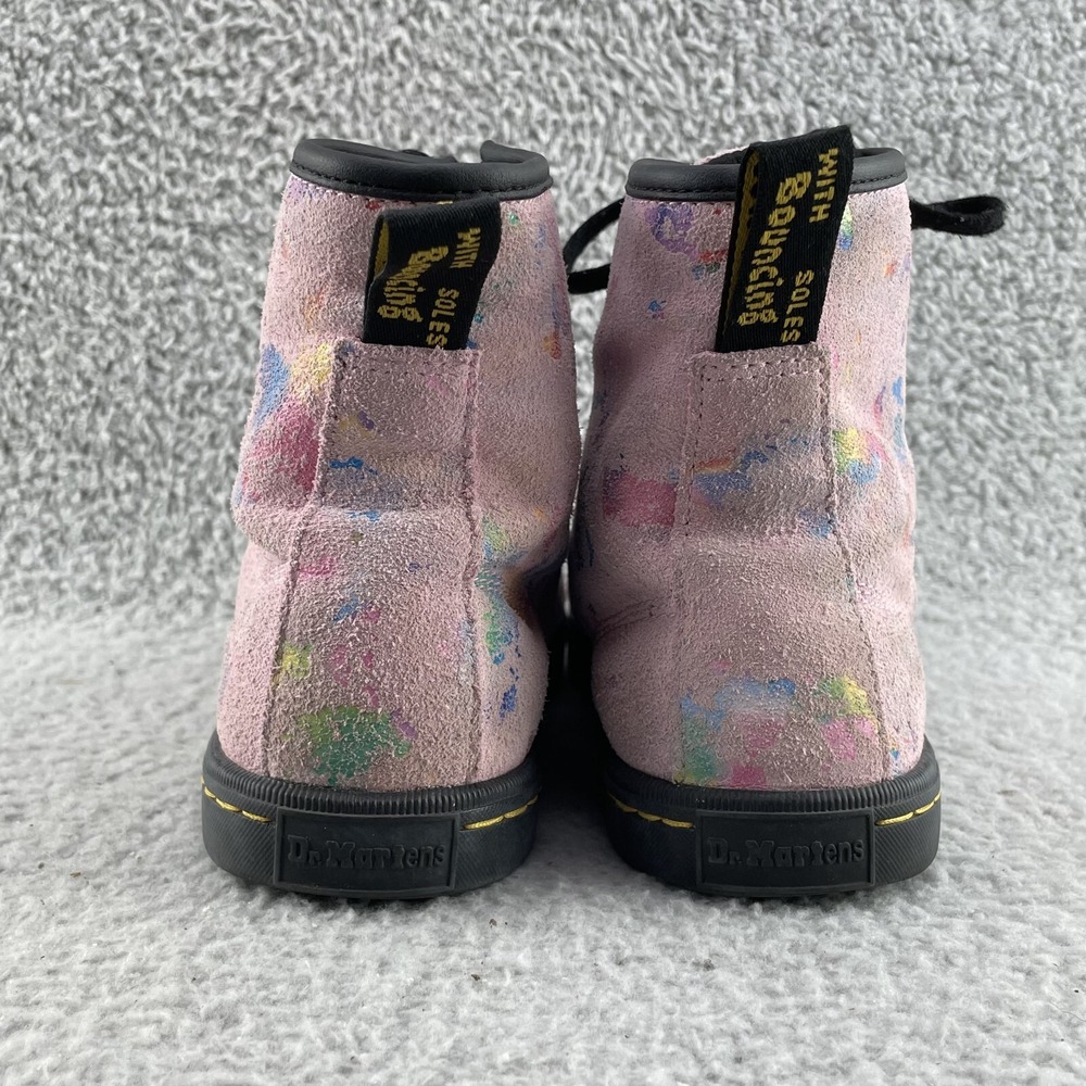 Dr Marten Sheridan Suede Boot Women 7 Pink Paint Pastel Grunge Punk Cottage Core - Picture 3 of 10